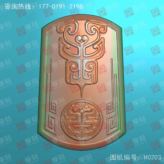 仿古龍鳳玉石雕刻電腦圖紙_享刻玉石雕刻機