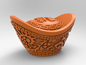 金元寶工藝品3d模型圖stl_享刻五軸雕刻機(jī)
