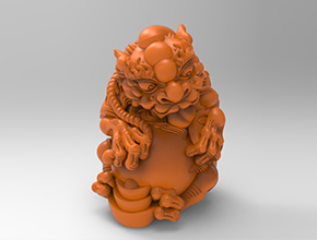 聚財(cái)貔貅工藝品3d模型圖stl_享刻五軸雕刻機(jī)