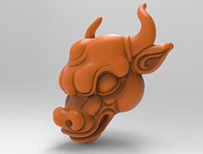 牛頭吊墜工藝品3d模型圖stl_享刻五軸雕刻機(jī)