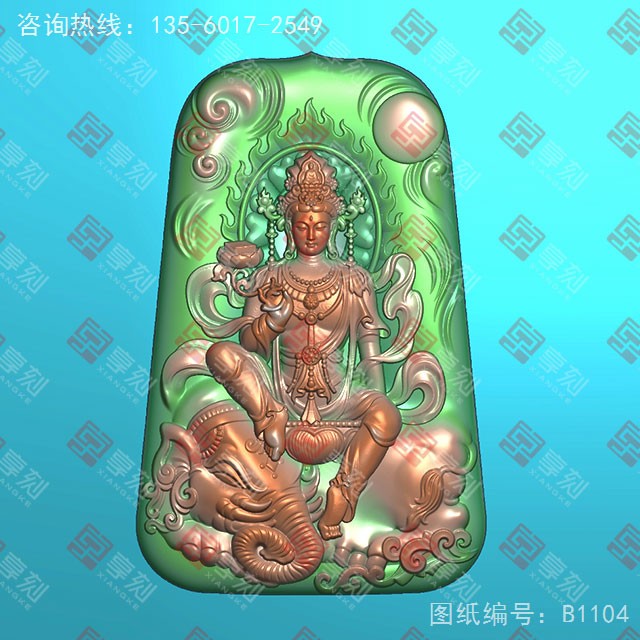  度母觀音牌玉石雕刻電腦圖紙_享刻玉石雕刻機(jī)