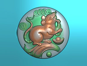 生肖老鼠玉石雕刻電腦圖紙_享刻玉石雕刻機(jī)