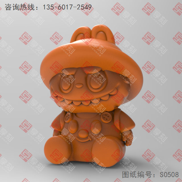 背書包拉布布擺件立體3d模型圖stl_享刻五軸雕刻機(jī)