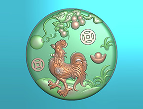 生肖雞玉石雕刻電腦圖紙_享刻玉石雕刻機(jī)