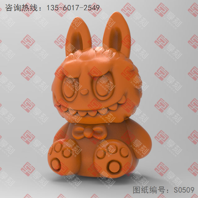 拉布布熊擺件立體3d模型圖stl_享刻五軸雕刻機