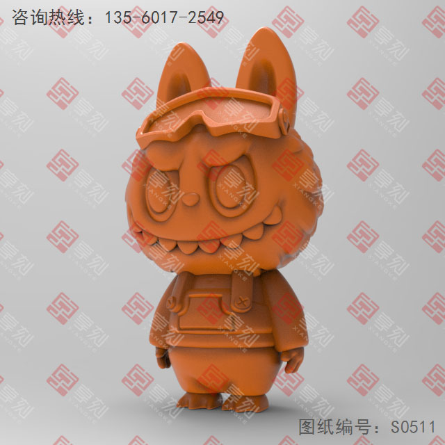 拉布布擺件立體3d模型圖stl_享刻五軸雕刻機