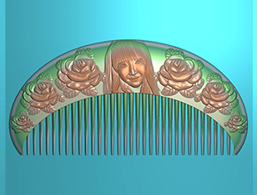 侍女梳子精雕玉石電腦雕刻圖紙_享刻玉石雕刻機