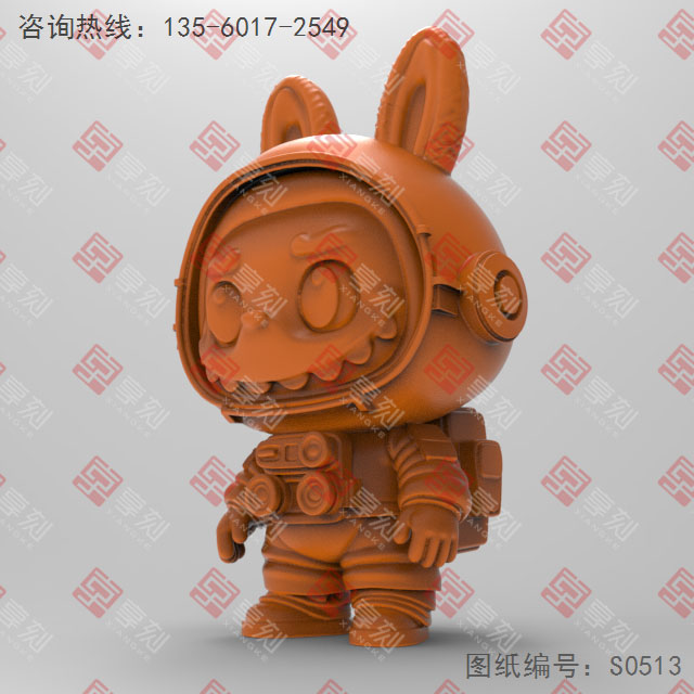 宇航員拉布布電腦3d模型圖stl_享刻五軸雕刻機