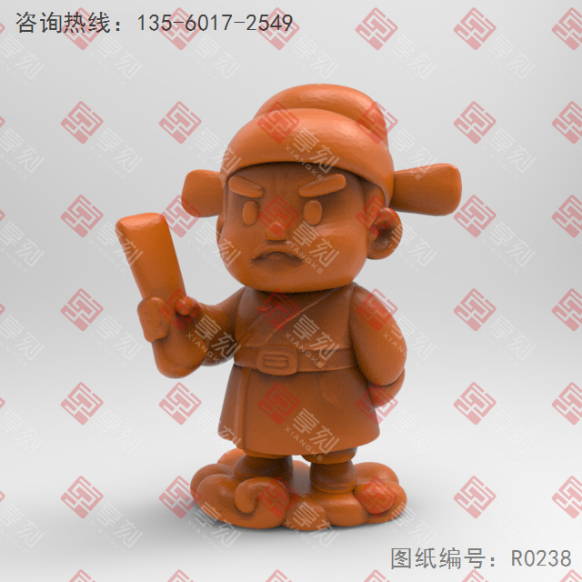 Q版八仙曹國舅電腦3d模型圖stl_享刻五軸雕刻機