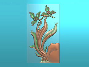 四君子蘭花玉石電腦數(shù)控精雕圖紙_享刻玉石雕刻