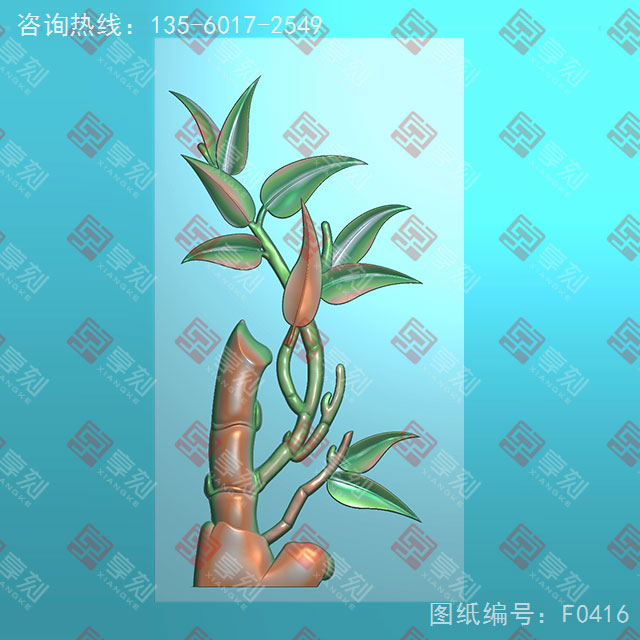 四君子竹子玉石電腦數(shù)控精雕圖紙_享刻玉石雕刻機(jī)