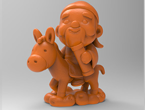 Q版八仙張果老電腦3d模型圖stl_享刻五軸雕刻機(jī)