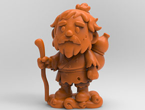 Q版八仙鐵拐李電腦3d模型圖stl_享刻五軸雕刻機