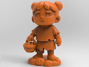 Q版八仙藍(lán)采和電腦3d模型圖stl_享刻五軸雕刻機