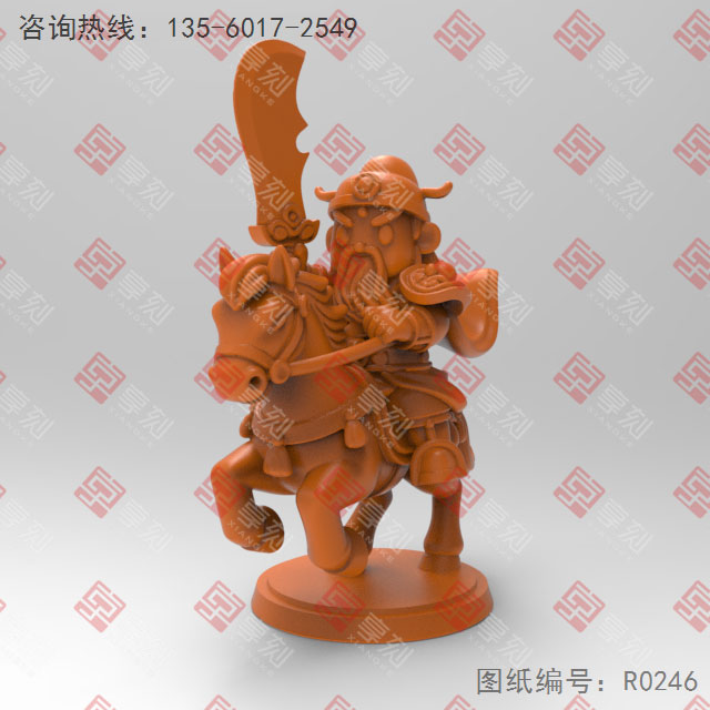 Q版關(guān)羽電腦3d模型圖stl_享刻五軸雕刻機(jī)