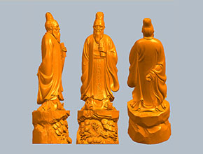 孔子雕像人物雕塑3d立體STL模型圖紙_五軸玉石雕