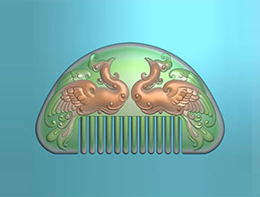 鳳凰梳子梳子精雕玉石電腦雕刻圖紙_享刻玉石雕