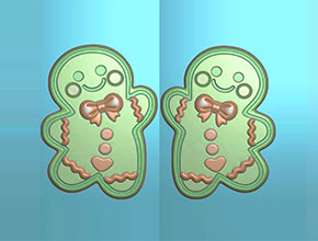 圣誕卡通姜餅人模具浮雕圖紙_享刻玉石雕刻機