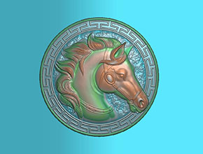 馬頭硬幣玉石雕刻電腦圖紙_享刻玉石雕刻機