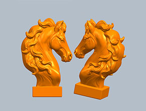 馬頭首生肖馬模型圖紙_五軸雕刻機廠家