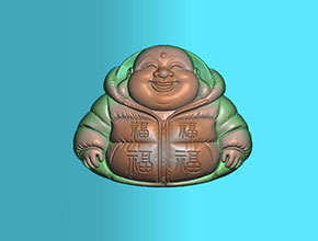 彌勒佛穿福字羽絨服玉石電腦雕刻圖紙_享刻玉石