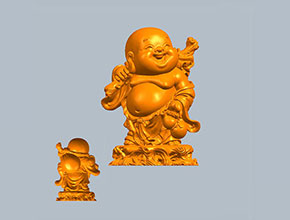 布袋笑佛小彌勒佛擺件3d電腦模型圖STL_五軸玉石