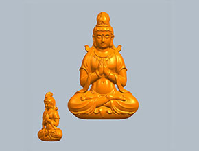 觀音去佛光3d電腦模型圖STL_五軸玉石雕刻機