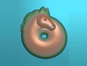 平安扣環(huán)馬頭玉石雕刻電腦圖紙_享刻玉石雕刻機(jī)