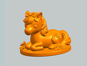 小馬卡通生肖模型圖紙_五軸雕刻機(jī)廠家