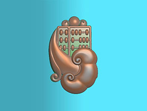 如意算盤掛件玉石雕刻電腦圖紙_享刻玉石