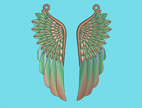 雙面翅膀 電腦模型雕刻圖_享刻數(shù)控雕刻