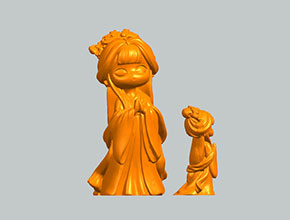 貂蟬拜月3d立體STL模型圖紙_五軸玉石雕刻機廠家