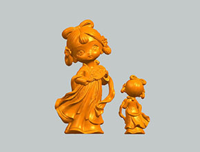 小仕女模型3d立體STL模型圖紙_五軸玉石雕刻機廠