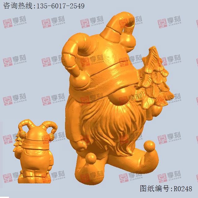 小丑圣誕老人模型擺件STL模型雕刻圖