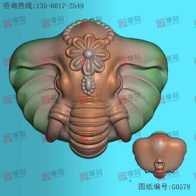 雙面象玉石雕刻電腦圖紙_享刻玉石雕刻機(jī)
