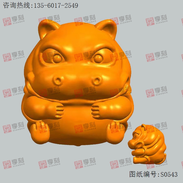 河馬模型圖紙_五軸雕刻機(jī)廠家