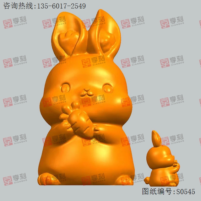 抱蘿卜站立兔子_五軸雕刻機廠家