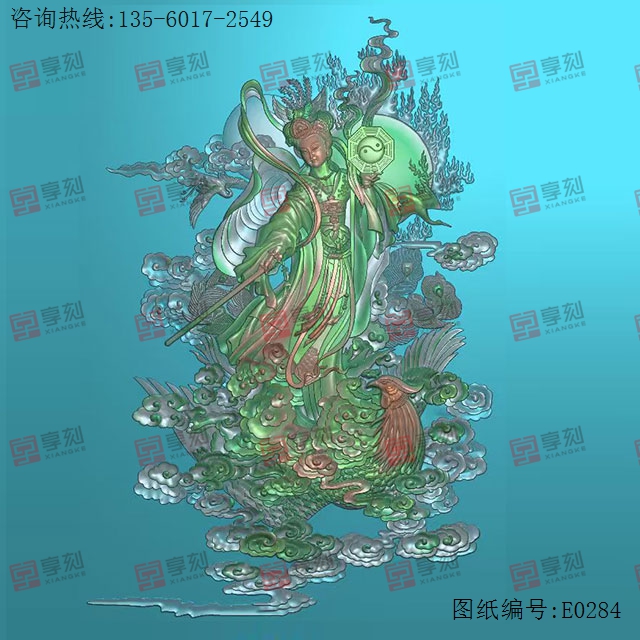 九天玄女娘娘玉石精雕圖紙下載_電腦玉石雕刻機廠家