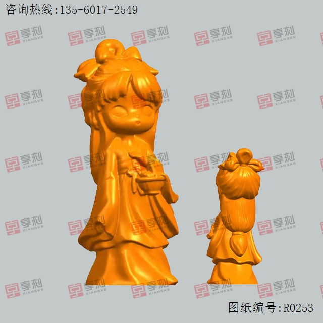 西施模型3d立體STL模型圖紙_五軸玉石雕刻機廠家