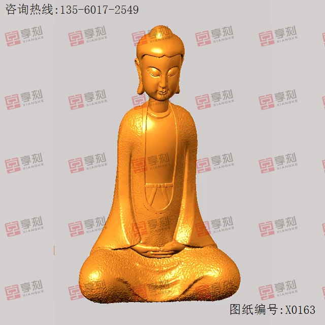 打坐佛祖立體3d模型圖stl_享刻五軸雕刻機