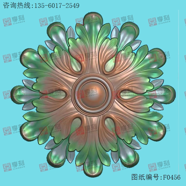 歐式洋花3-玉石電腦數控精雕圖紙_享刻玉石雕刻機