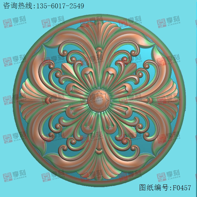 歐式洋花4-玉石電腦數(shù)控精雕圖紙_享刻玉石雕刻機