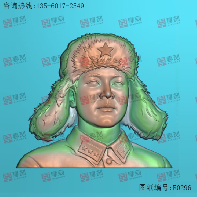 半身雷鋒人物電腦雕刻模型圖_玉石加工全套設(shè)備廠家