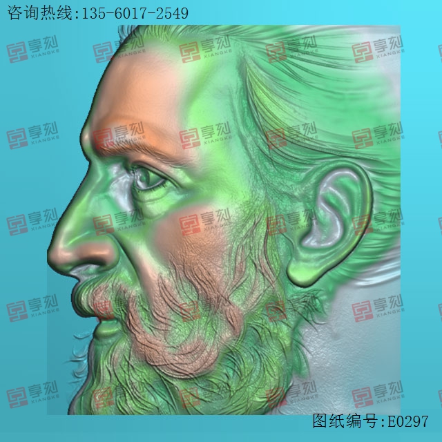 外國人臉人物電腦雕刻模型圖_玉石加工全套設備廠家